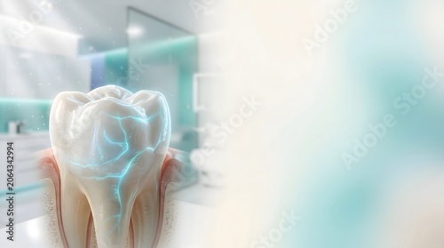 Cracked Tooth Damage and Dental Restoration Concept