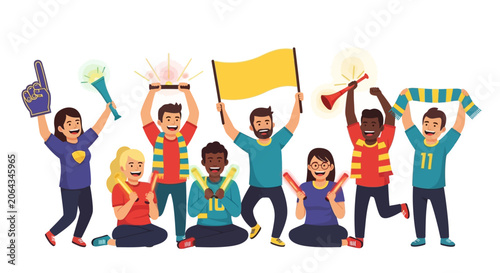 People cheering and celebrating together.