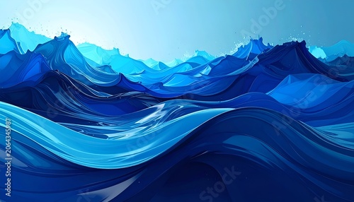 Abstract flowing blue water texture, organic liquid movement, smooth gradients