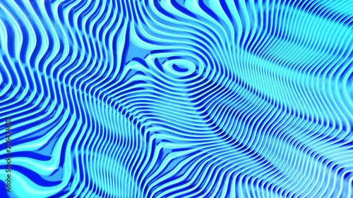 Cyan Blue Metallic Swirl Animated Texture - Professional VJ Loop