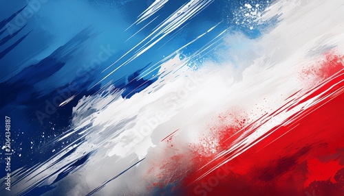abstract sports background with red white and blue grunge brushes texture for banner or poster design
