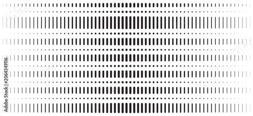 Minimalist black and white halftone line illustration with vertical dots vector design.