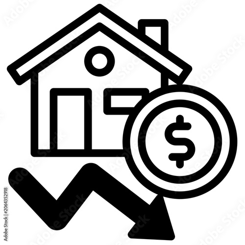  real estate investment Icon, Gradient style icon vector illustration, Suitable for website, mobile app, print, presentation, infographic and any other project.