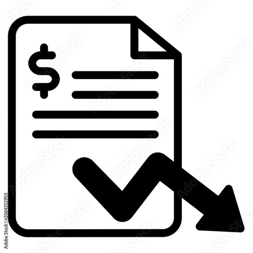  financial report Icon, Filled Line style icon vector illustration, Suitable for website, mobile app, print, presentation, infographic and any other project.