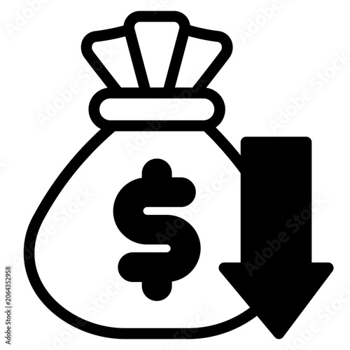  money bag Icon, Filled Line style icon vector illustration, Suitable for website, mobile app, print, presentation, infographic and any other project.
