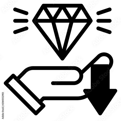  diamond investment Icon, Filled Line style icon vector illustration, Suitable for website, mobile app, print, presentation, infographic and any other project.