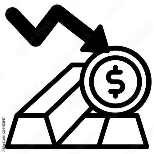  gold investment Icon, Filled Line style icon vector illustration, Suitable for website, mobile app, print, presentation, infographic and any other project.