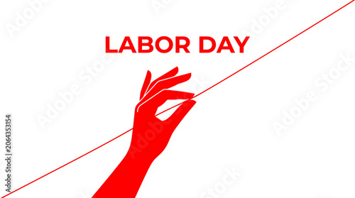 labor day sale promotion banner with red sale tag on black background