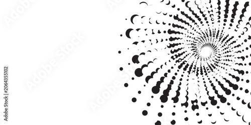 Dotted style, circles circular logo. circular concentric dots isolated on the white background. Halftone fabric design. Halftone circle dots texture.
