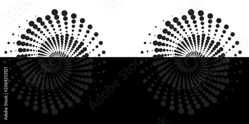 Dotted style, circles circular logo. circular concentric dots isolated on the white background. Halftone fabric design. Halftone circle dots texture.