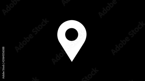Map pointer icon set with pin symbols global positioning system, bright, discovery, 4k video.