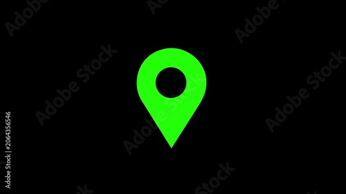 Map pointer icon set with pin symbols global positioning system, bright, discovery, 4k video.