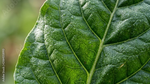 Close-up view of green leafy texture in organic setting  