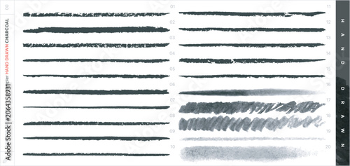 Vector Brushes. Sampler Set. Charcoal.