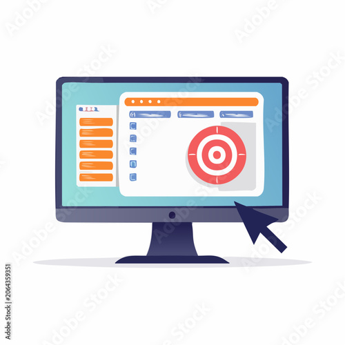 Computer Screen Displaying Target and Checklist
