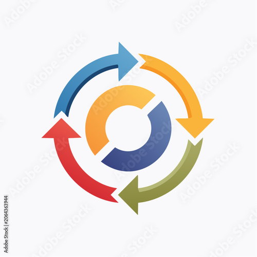 Circular Arrows Diagram with Segments