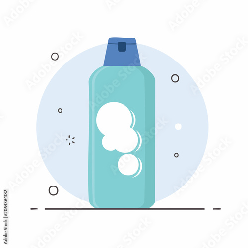 Illustration of a blue aerosol can with foam