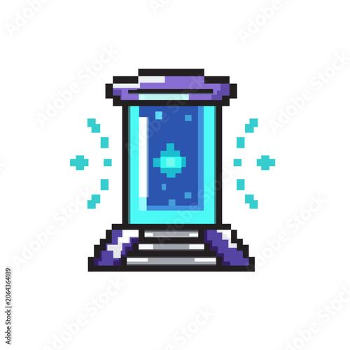 Pixel art fantasy portal with magical energy effect, ideal for RPG games, adventure projects, teleportation systems, gaming interfaces and indie game assets.