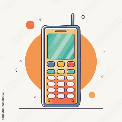 Retro Mobile Phone Illustration