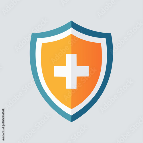 Shield with Medical Cross Icon