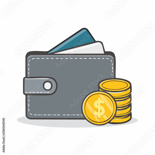 Wallet with Credit Cards and Coins