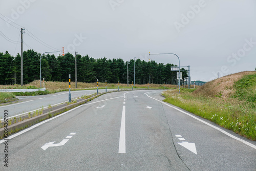 稚内市内、日本最北端の街並み、日本最北端の大自然の風景、北海道、日本