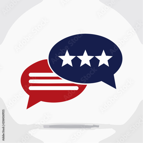 Speech bubbles with stars and lines icon