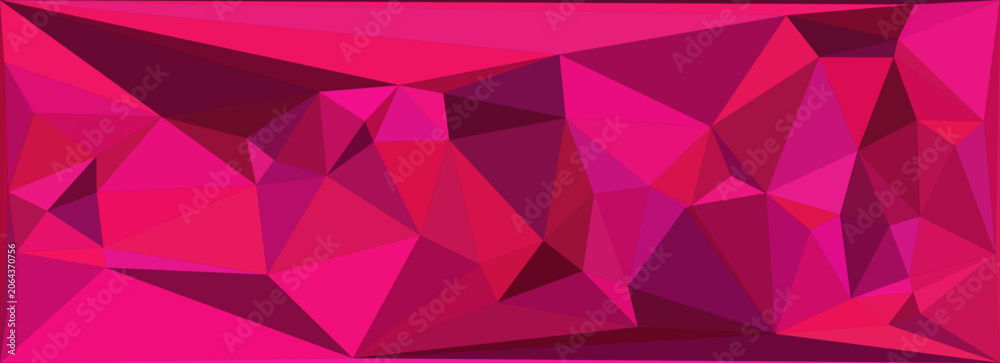 Fototapeta premium Vibrant Pink Low Poly Geometric Abstract Background Design
