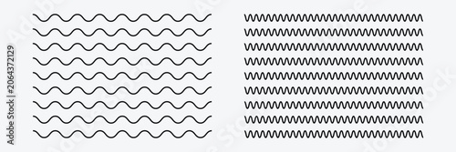 Bild auf Leinwand Wave line and wavy zigzag pattern lines