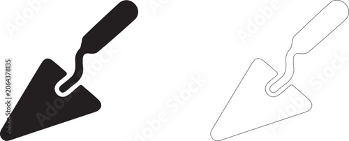 Quadro su tela Construction trowel vector icon, masonry plastering tool symbol, renovation hardware and artisan craft