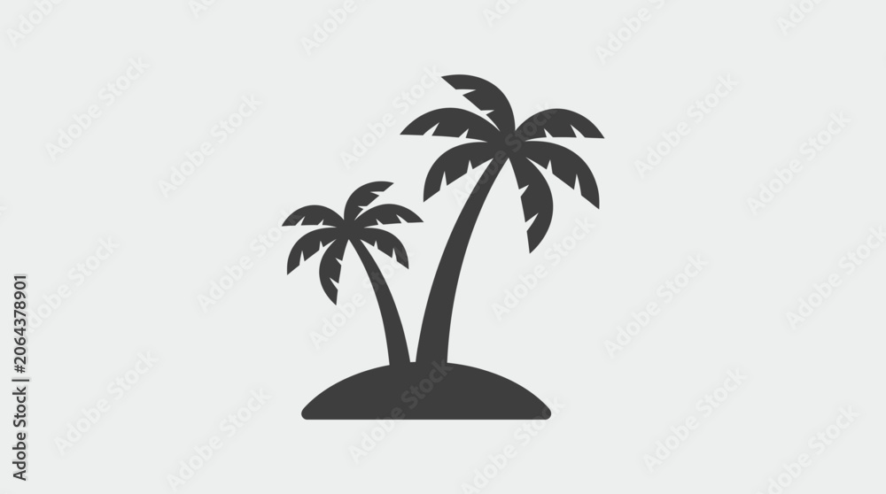 Obraz premium Simple palm tree icon, minimalist vector design.