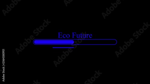 Neon Progress Bar Animation,Energy Transformation Blue Neon Loading Bar,Eco Future Green Neon Progress Bar