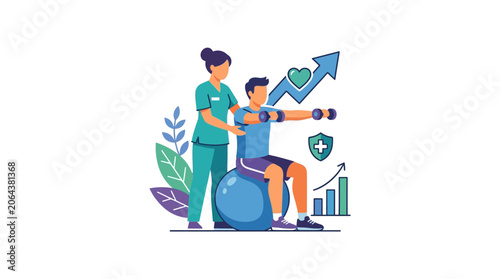 Physical Therapy Rehabilitation Exercise with Physiotherapist