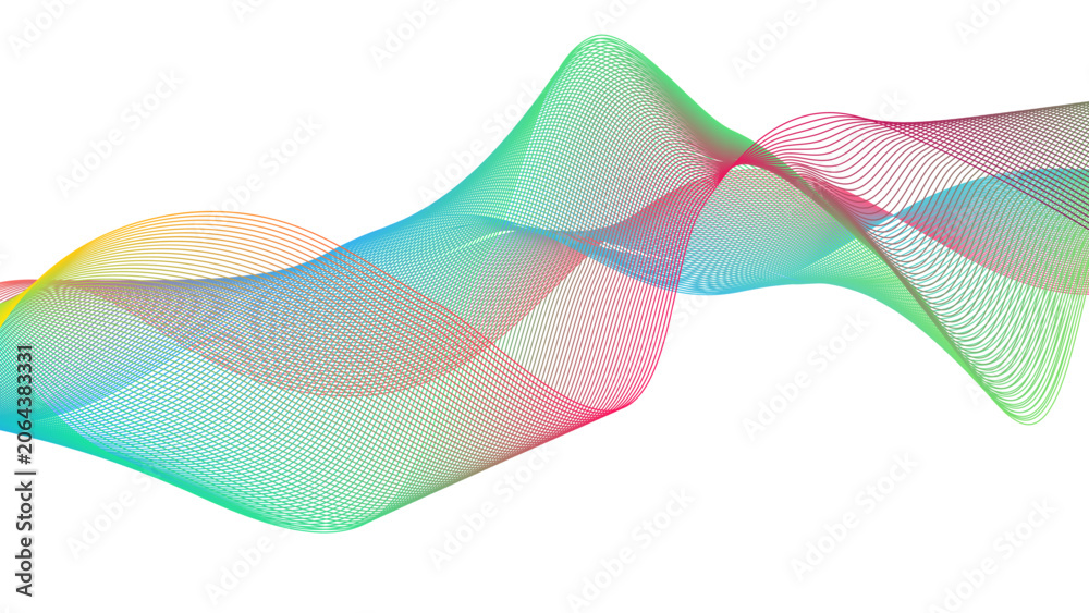 Fototapeta premium Vibrant Abstract Wave Mesh Background with Colorful Flowing Lines and Dynamic Gradient Motion Pattern