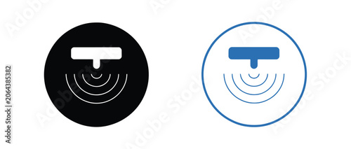 Photography Motion sensor flat icon representing movement tracking, security monitoring, occupancy detection, and intelligent control systems in vector illustration style