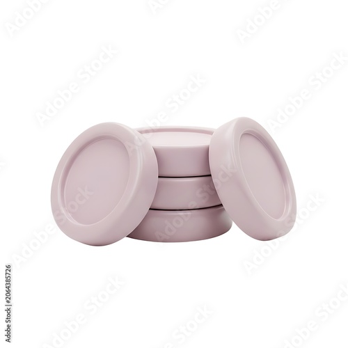 Stack of Pink Plastic Containers with Lids