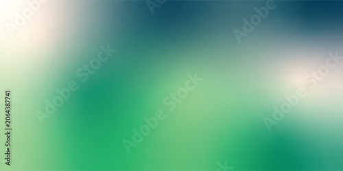 Bild auf Leinwand An abstract mesh gradient background featuring a soft blurred blend of deep forest green and cool mint tones