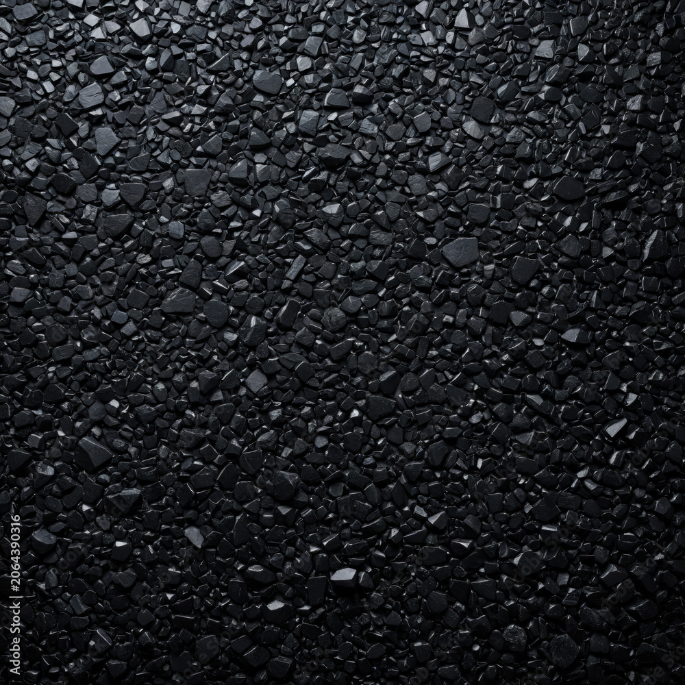 Fototapeta premium Abstract Background of Shiny Dark Black Gravel Stones Close Up