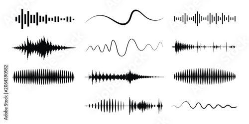 Tableau sur toile Sound Wave Icon for Audio Signal, Music Equalizer, Voice Recording, Radio Frequency, and Editable Vector Illustration