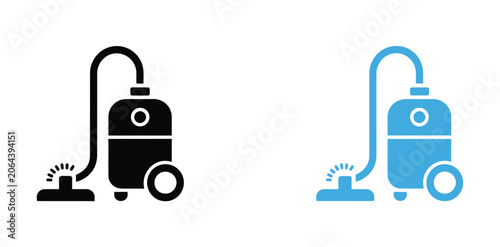 Vacuum Cleaner Icon Featuring Modern Line Style, Home Cleaning Equipment, Household Appliance, and Editable Vector Illustration.
