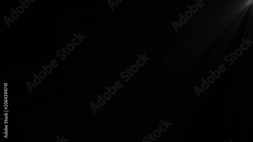Subtle white light lens flare overlay on black background, for cinematic effects, glow