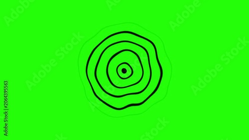 Hand-drawn animated concentric circles motion on green screen animation motion doodle