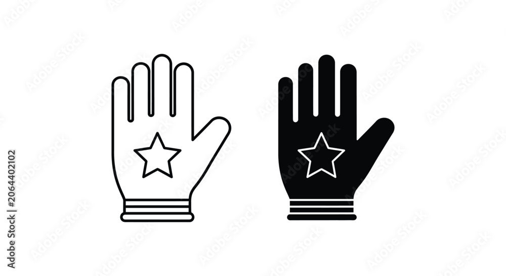 Obraz premium Black and white star gloves with wristbands