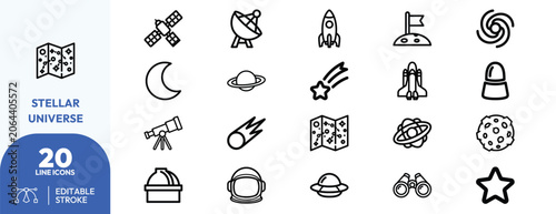 Slika na platnu Stellar Universe icon set