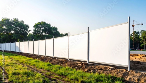 Construction Site Fence BLANK Banner Mockup.