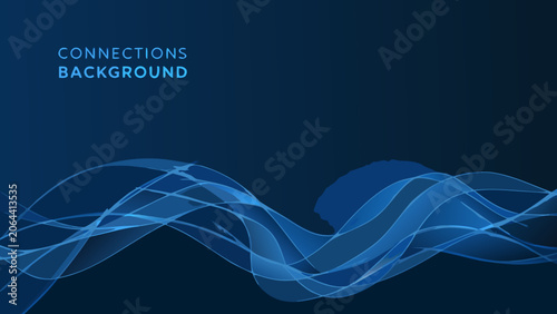 Blue wavy lines form an abstract background a flowing pattern with gradients and soft curves curve design