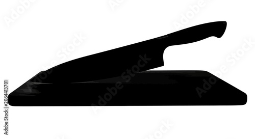 Obraz na plátně Black paperweight sculpture on white background
