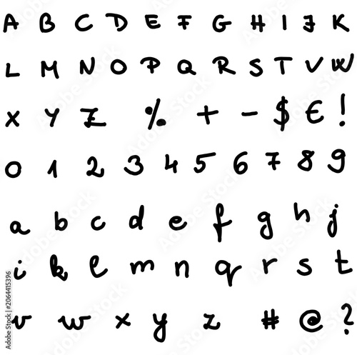 Personal Handwriting Font Collection – ABC Letters, Numbers and Symbols PNG Set
