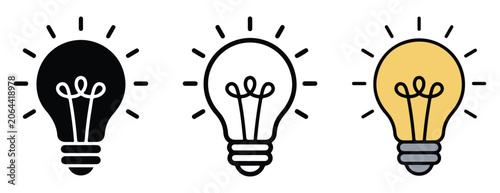 light bulbs in different styles and colors on white background for business and creativity concepts  representing ideas and innovation