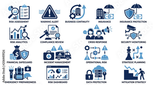 Business Security and Protection Icons.